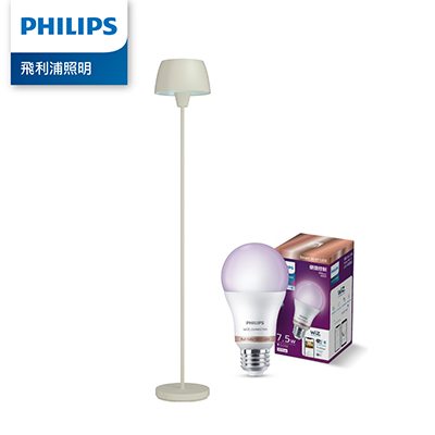 Philips 飛利浦 44102 Halo氛圍落地燈-燕麥灰 + Wiz燈泡 組合 PW014-SP